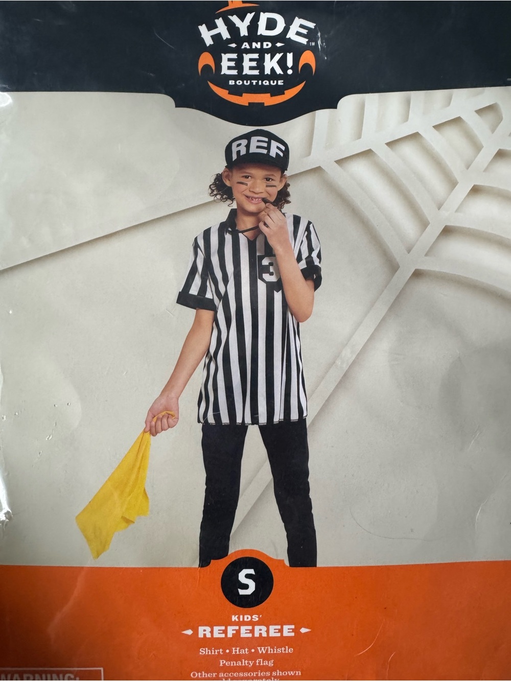 Kids Black & White Referee Costume - Small, no whistle